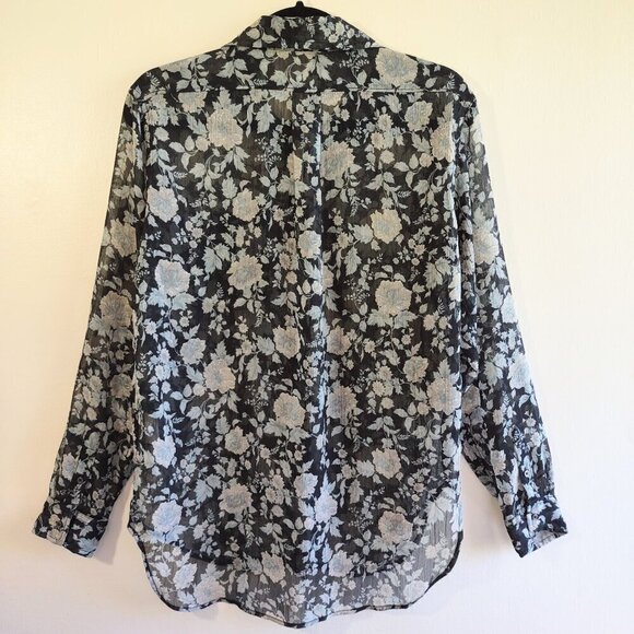 Denim & Supply Ralph Lauren Sheer Floral Blouse Western Boho Indie Size Small - Picture 4 of 6
